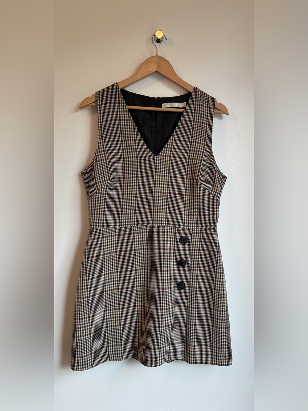 Twik Simons Plaid Sleeveless Skort Dress Jumper Romper Size L